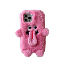 Load image into Gallery viewer, Funny Tongue Sticking Out Plush Mobile Phone Case For iPhone