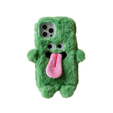 Load image into Gallery viewer, Funny Tongue Sticking Out Plush Mobile Phone Case For iPhone