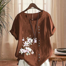 Load image into Gallery viewer, Floral Cotton Linen Shirt