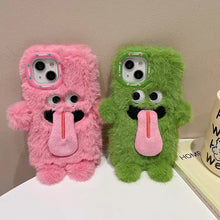 Load image into Gallery viewer, Funny Tongue Sticking Out Plush Mobile Phone Case For iPhone