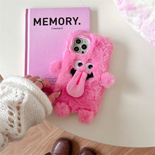 Load image into Gallery viewer, Funny Tongue Sticking Out Plush Mobile Phone Case For iPhone
