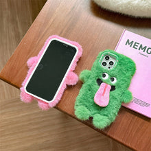 Load image into Gallery viewer, Funny Tongue Sticking Out Plush Mobile Phone Case For iPhone