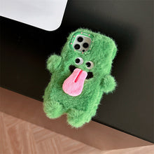 Load image into Gallery viewer, Funny Tongue Sticking Out Plush Mobile Phone Case For iPhone