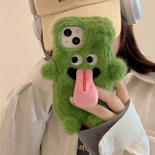 Load image into Gallery viewer, Funny Tongue Sticking Out Plush Mobile Phone Case For iPhone