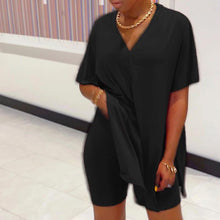 Load image into Gallery viewer, V-neck Batwing Sleeve Top & Short Set