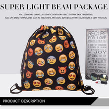 Load image into Gallery viewer, Funny Emoji Print Drawstring Bag