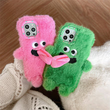 Load image into Gallery viewer, Funny Tongue Sticking Out Plush Mobile Phone Case For iPhone