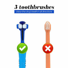 Load image into Gallery viewer, Three Sided Pet Toothbrush