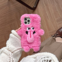 Load image into Gallery viewer, Funny Tongue Sticking Out Plush Mobile Phone Case For iPhone