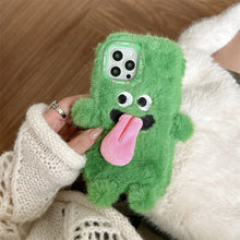 Load image into Gallery viewer, Funny Tongue Sticking Out Plush Mobile Phone Case For iPhone