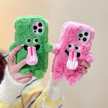 Load image into Gallery viewer, Funny Tongue Sticking Out Plush Mobile Phone Case For iPhone