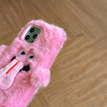 Load image into Gallery viewer, Funny Tongue Sticking Out Plush Mobile Phone Case For iPhone