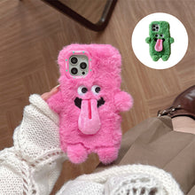 Load image into Gallery viewer, Funny Tongue Sticking Out Plush Mobile Phone Case For iPhone