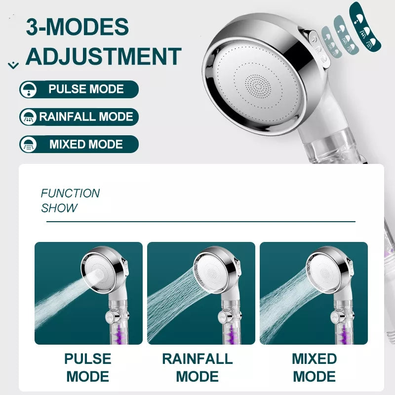 3 Mode Adjustable High Pressure Water Saving Shower Head – rowgins
