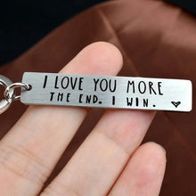 Load image into Gallery viewer, &quot;I Love You More The End I Win&quot; Funny Christmas Gift Keychain🎁