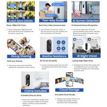 Load image into Gallery viewer, Wireless Smart Doorbell Camera – Outdoor Surveillance with HD Night Vision