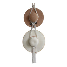 Load image into Gallery viewer, Handmade Linen Decorative Boho Hat Rack For Wall Hanging