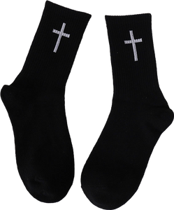 Cross Black And White Socks
