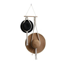 Load image into Gallery viewer, Handmade Linen Decorative Boho Hat Rack For Wall Hanging