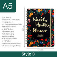 Load image into Gallery viewer, 2024 Personalized Weekly and Monthly Planner