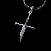 Load image into Gallery viewer, Silver-Plated Broken Sword Pendant