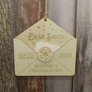 Letter to Santa Christmas Ornament