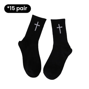 Cross Black And White Socks