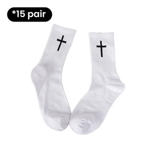 Cross Black And White Socks