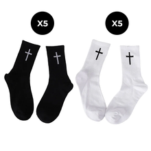 Load image into Gallery viewer, Cross Black And White Socks
