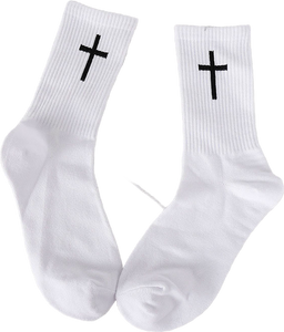 Cross Black And White Socks