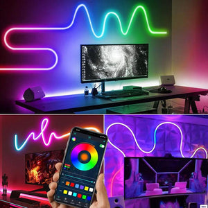 Music Sync Color Changing Strip Lights with Remote and App Control