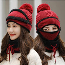 Load image into Gallery viewer, 3PCS Women Winter Scarf Set