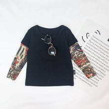 Load image into Gallery viewer, Fake Two-piece Floral Arm Long-sleeved T-shirt