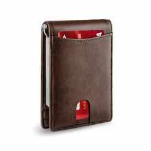 Load image into Gallery viewer, Genuine Leather Anti-theft Swipe Card Holder