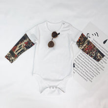 Load image into Gallery viewer, Fake Two-piece Floral Arm Long-sleeved T-shirt