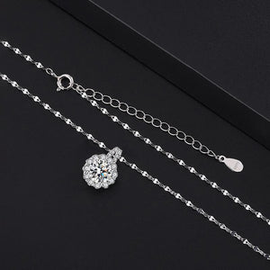 Moissanite Sunflower Pendant Necklace