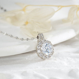 Moissanite Sunflower Pendant Necklace