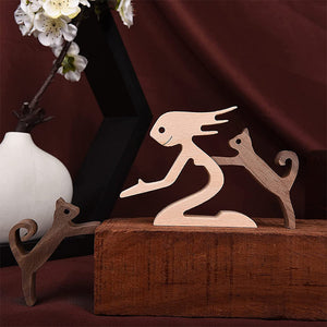 Pet Lover - Wood Sculpture Table Ornaments