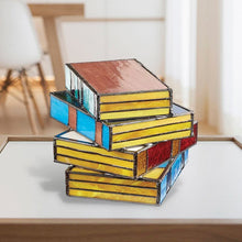 Load image into Gallery viewer, Stained Glass Stacked Books Lamp