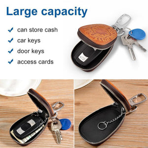 Genuine Leather Car Key Holder key Bag Keychain Wallet