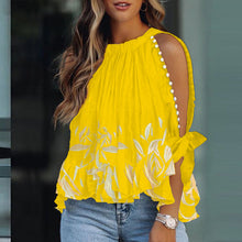 Load image into Gallery viewer, Cold Shoulder Long Split Sleeve Bohemian Top