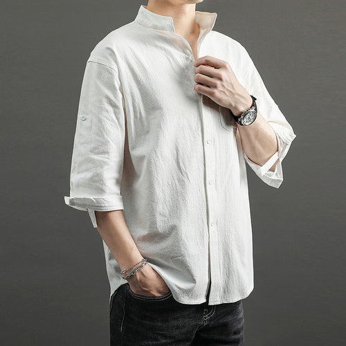 Solid Color Loose Casual Men's Shirt