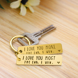 "I Love You More The End I Win" Funny Christmas Gift Keychain🎁