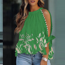 Load image into Gallery viewer, Cold Shoulder Long Split Sleeve Bohemian Top
