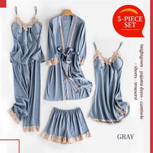 Load image into Gallery viewer, Soft Comfortable Ice Silk Lace Pajamas