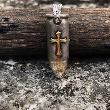 Load image into Gallery viewer, Holy Cross Bullet Skull Necklace