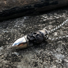 Load image into Gallery viewer, Holy Cross Bullet Skull Necklace