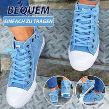 Load image into Gallery viewer, Denim High-Top Back Lace-up Canvas Shoes