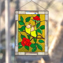 Load image into Gallery viewer, Cardinal Stained Glass Window Panel