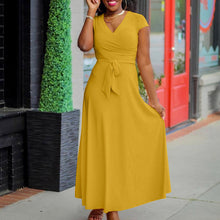Load image into Gallery viewer, V Neckline Short Sleeve Casual Dress